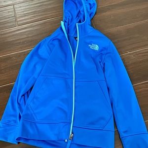 The North Face kids zip up lightweight jacket. Size small (7/8).